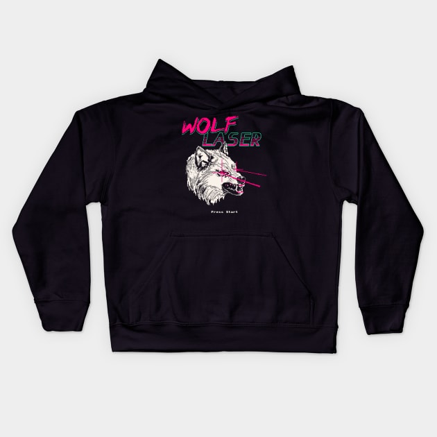 Wolf Laser Kids Hoodie by Hillary White Rabbit